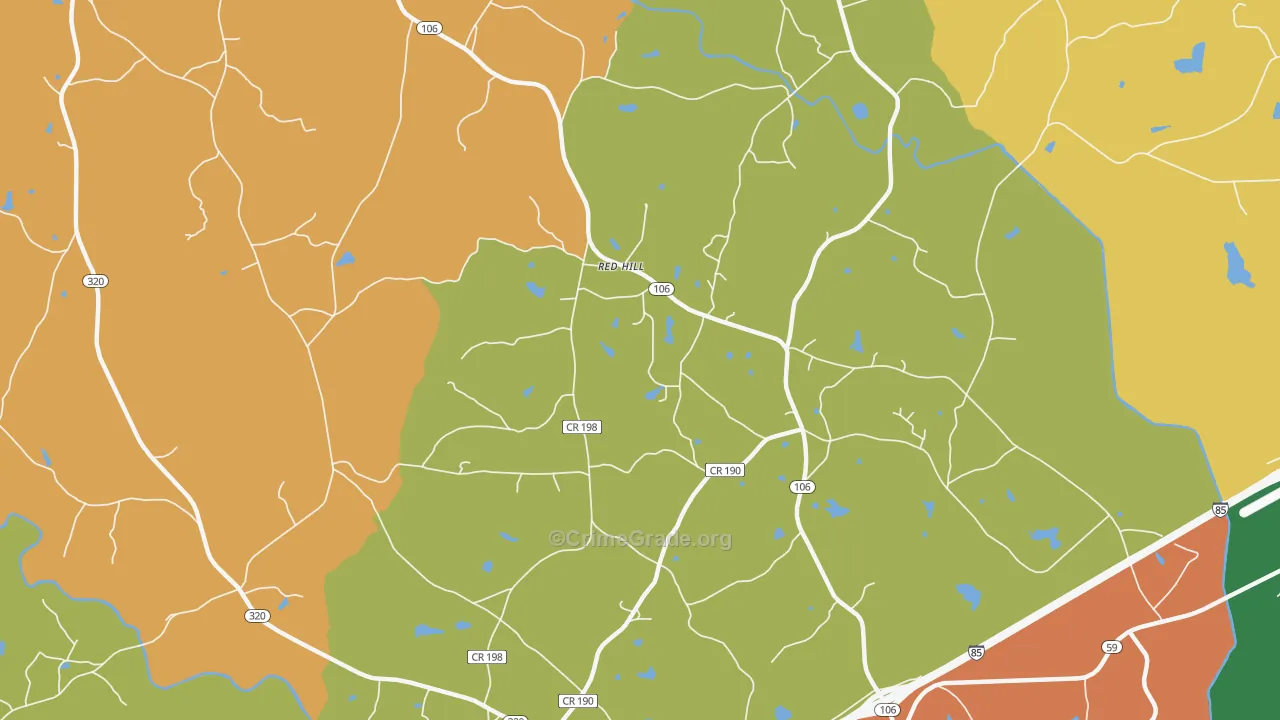 Parhams, GA Map of Vandalism Rates