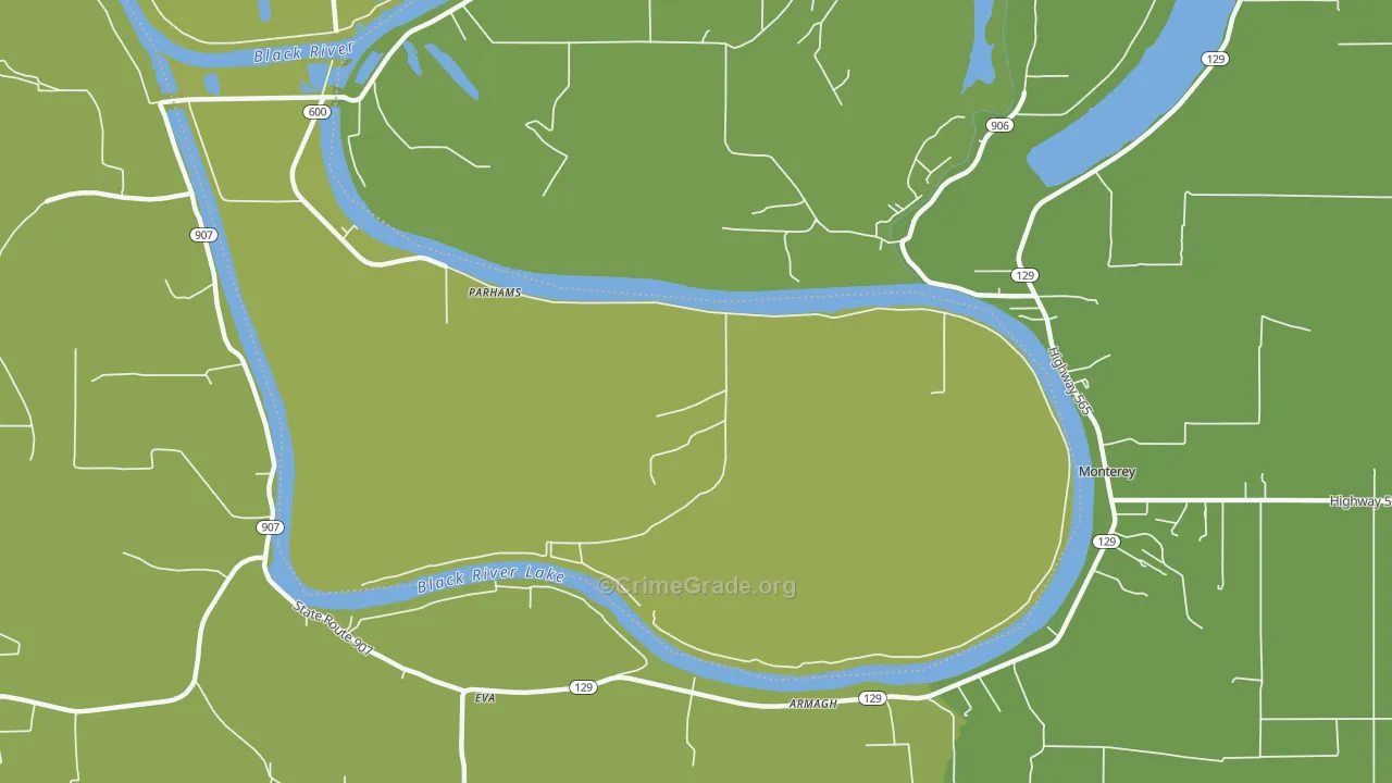Parhams, LA Map of Vandalism Rates