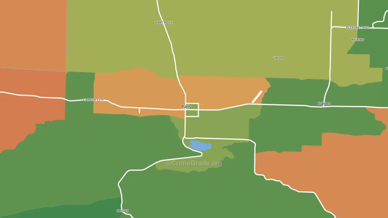 Paris, AR Map of Vandalism Rates