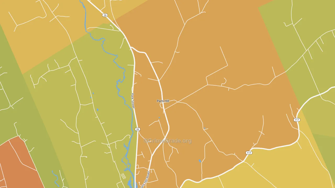 Paris, ME Map of Vandalism Rates