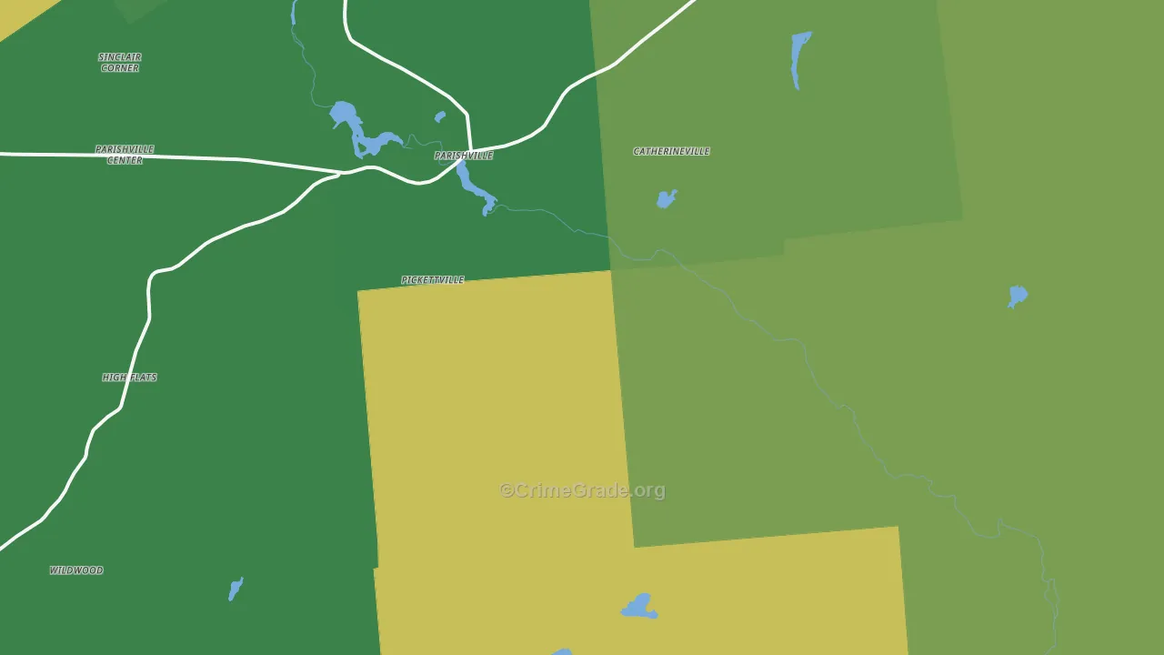 Parishville, NY Map of Vandalism Rates