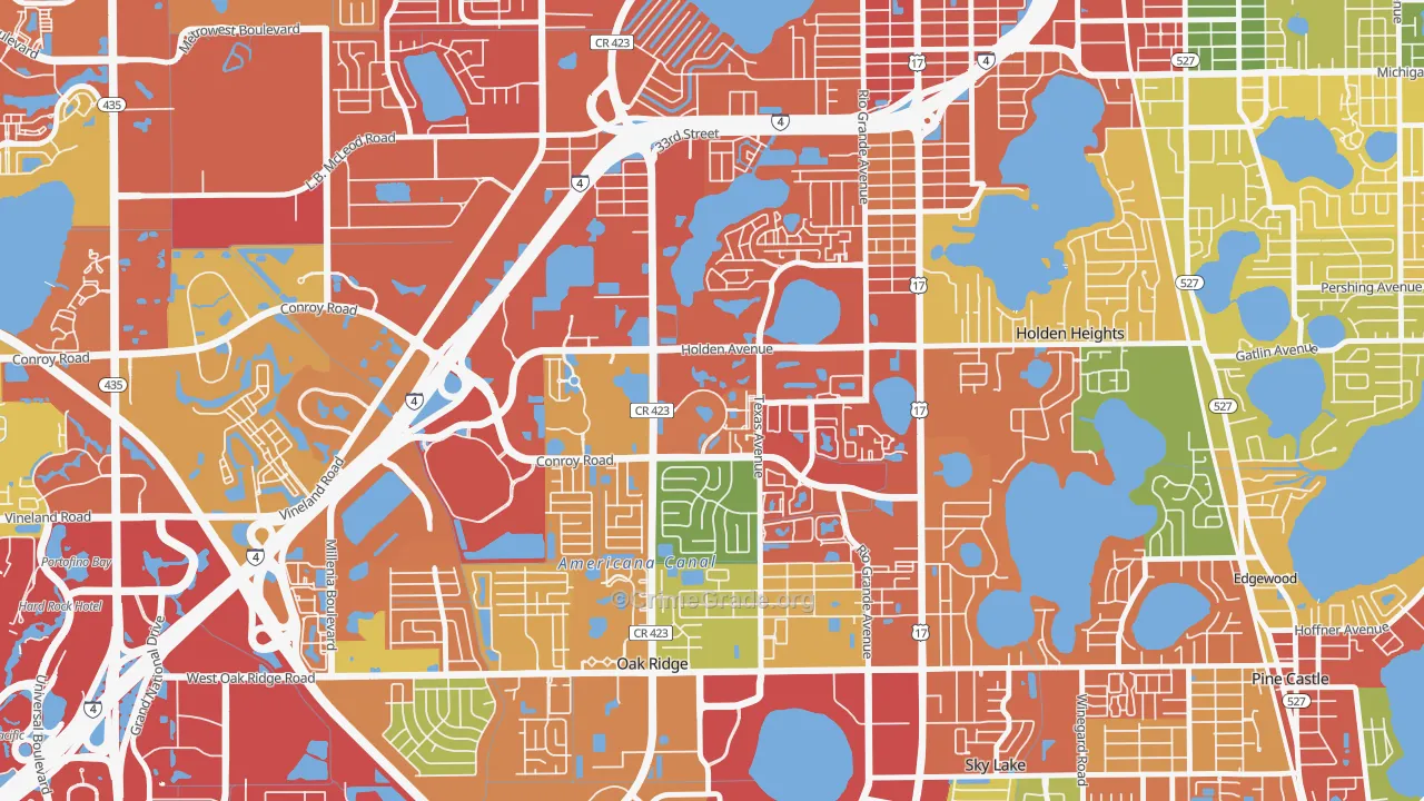 Park Central, Orlando, FL Map of Vandalism Rates