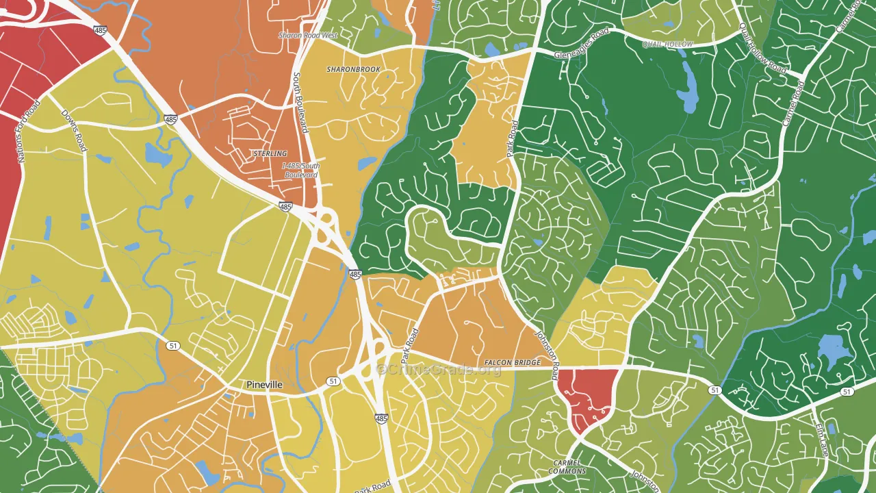 Park Crossing, Charlotte, NC Map of Vandalism Rates