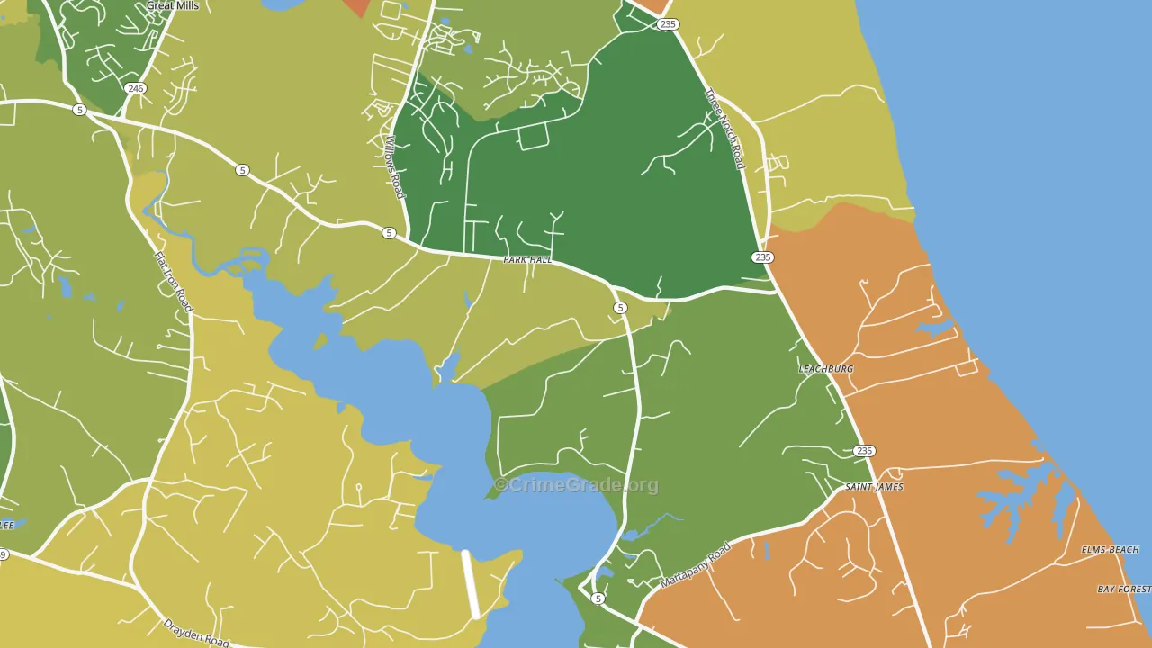 Park Hall, MD Map of Vandalism Rates
