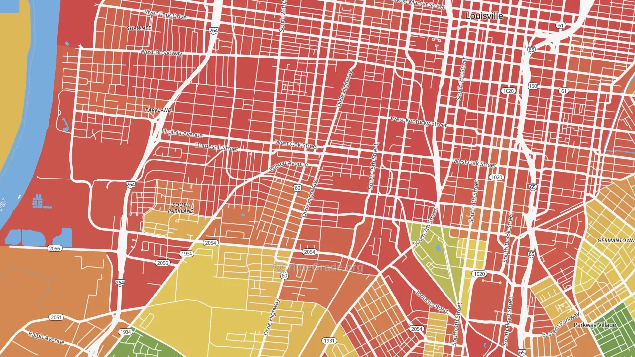 Park Hill, Louisville, KY Map of Vandalism Rates