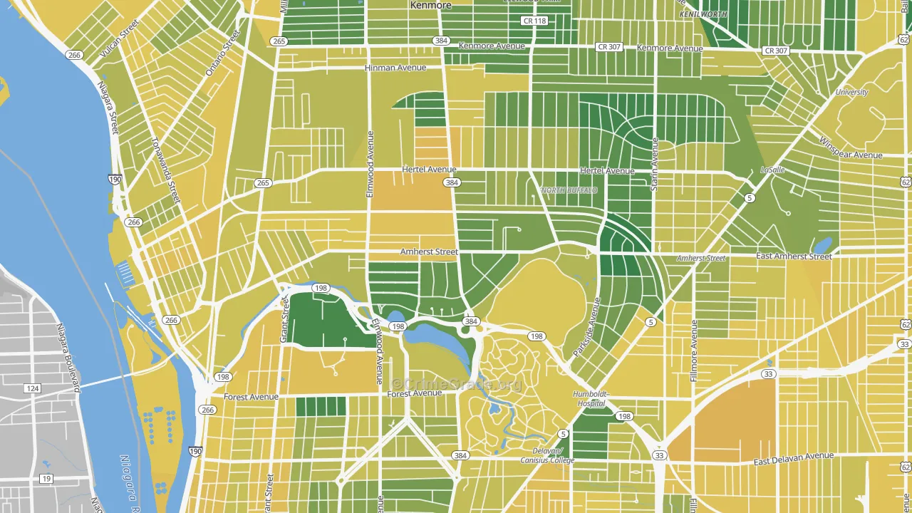 Park Meadow, Buffalo, NY Map of Vandalism Rates