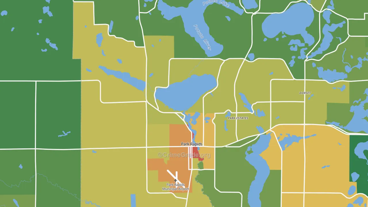 Park Rapids, MN Map of Vandalism Rates