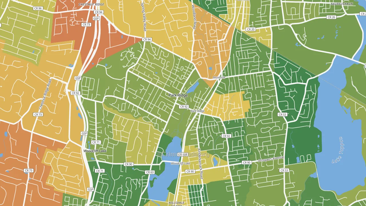 Park Ridge, NJ Map of Vandalism Rates