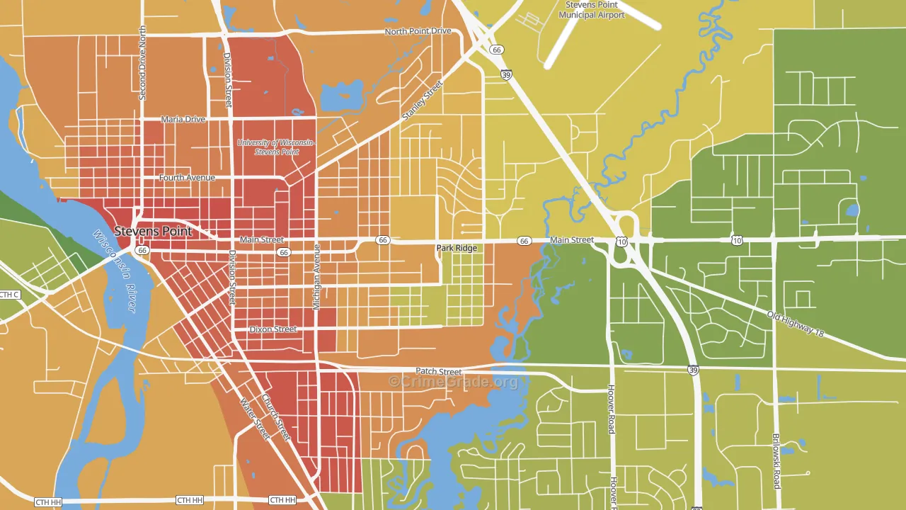 Park Ridge, WI Map of Vandalism Rates