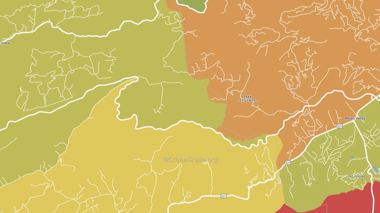 Park Settlement, TN Map of Vandalism Rates