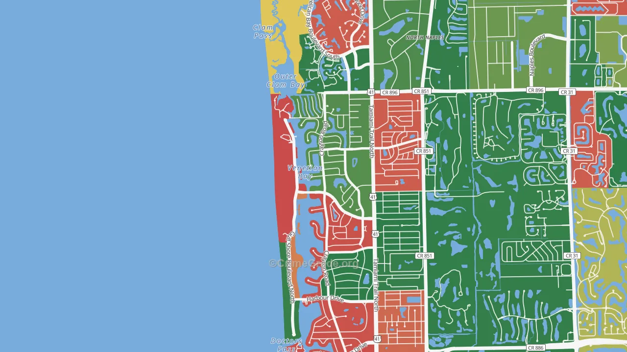 Park Shore, Naples, FL Map of Vandalism Rates