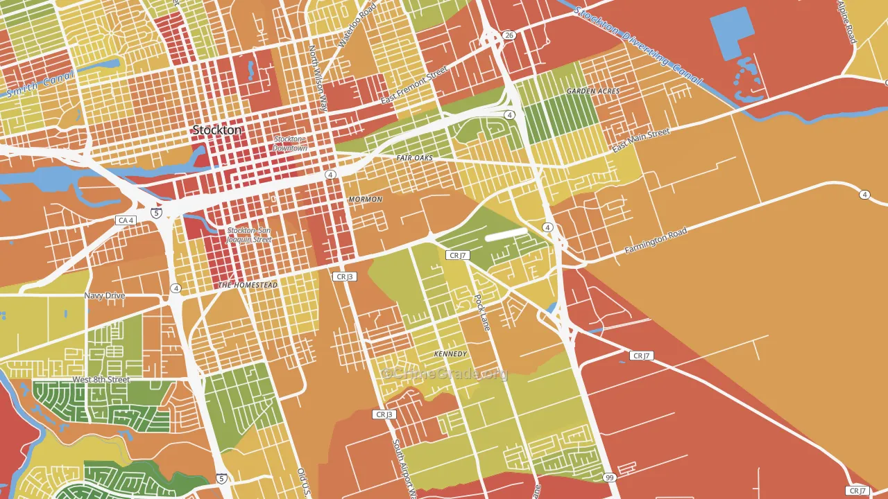 Park, Stockton, CA Map of Vandalism Rates