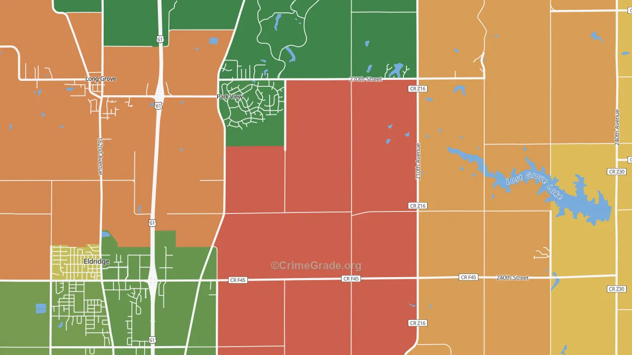 Park View, IA Map of Vandalism Rates