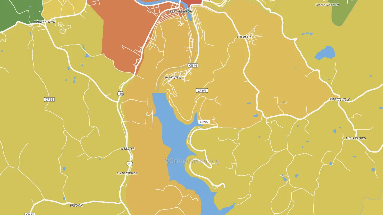 Park View, WV Map of Vandalism Rates