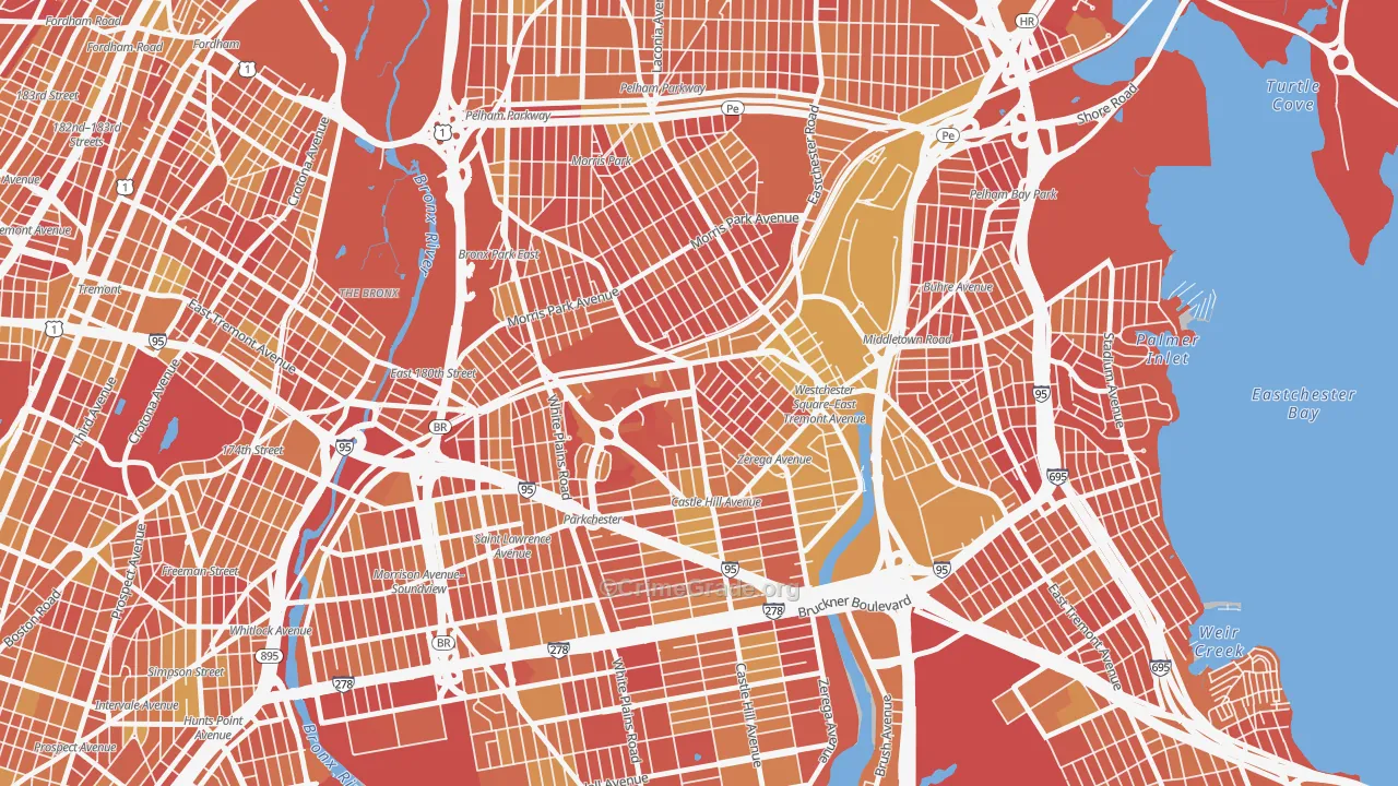 Parkchester, Bronx, NY Map of Vandalism Rates