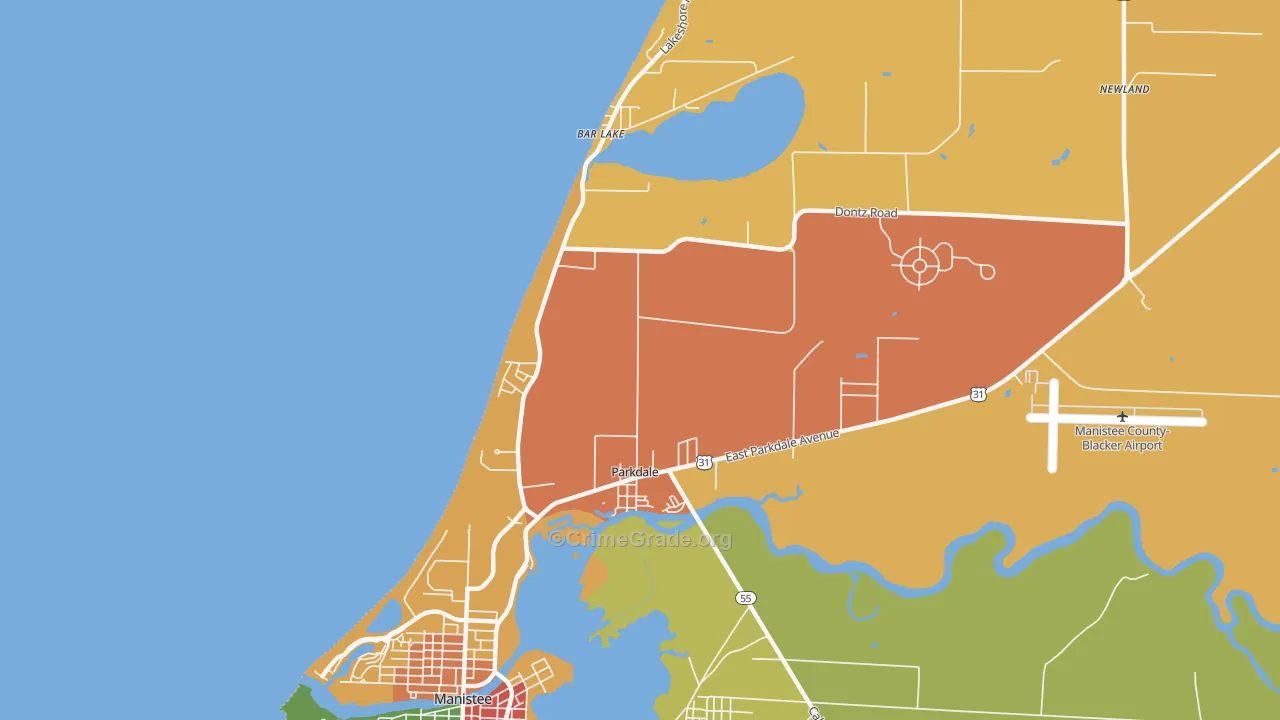 Parkdale, MI Map of Vandalism Rates