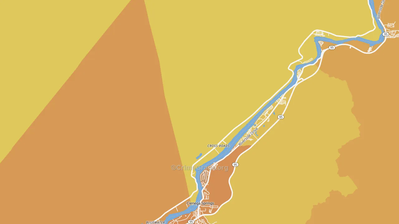 Parker Dam, CA Map of Vandalism Rates
