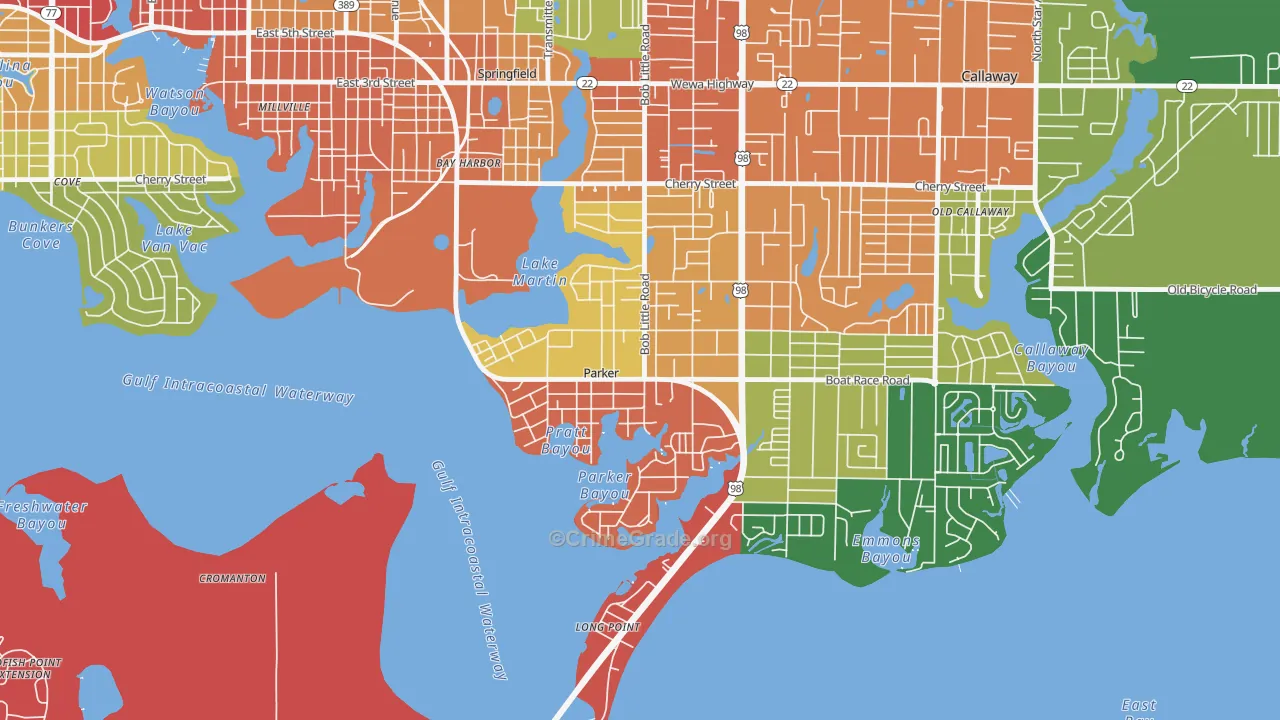 Parker, FL Map of Vandalism Rates