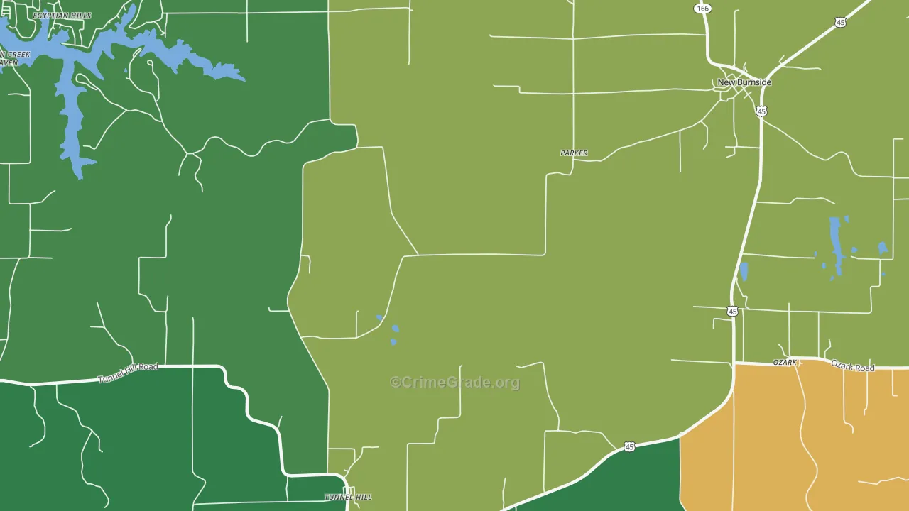 Parker, IL Map of Vandalism Rates