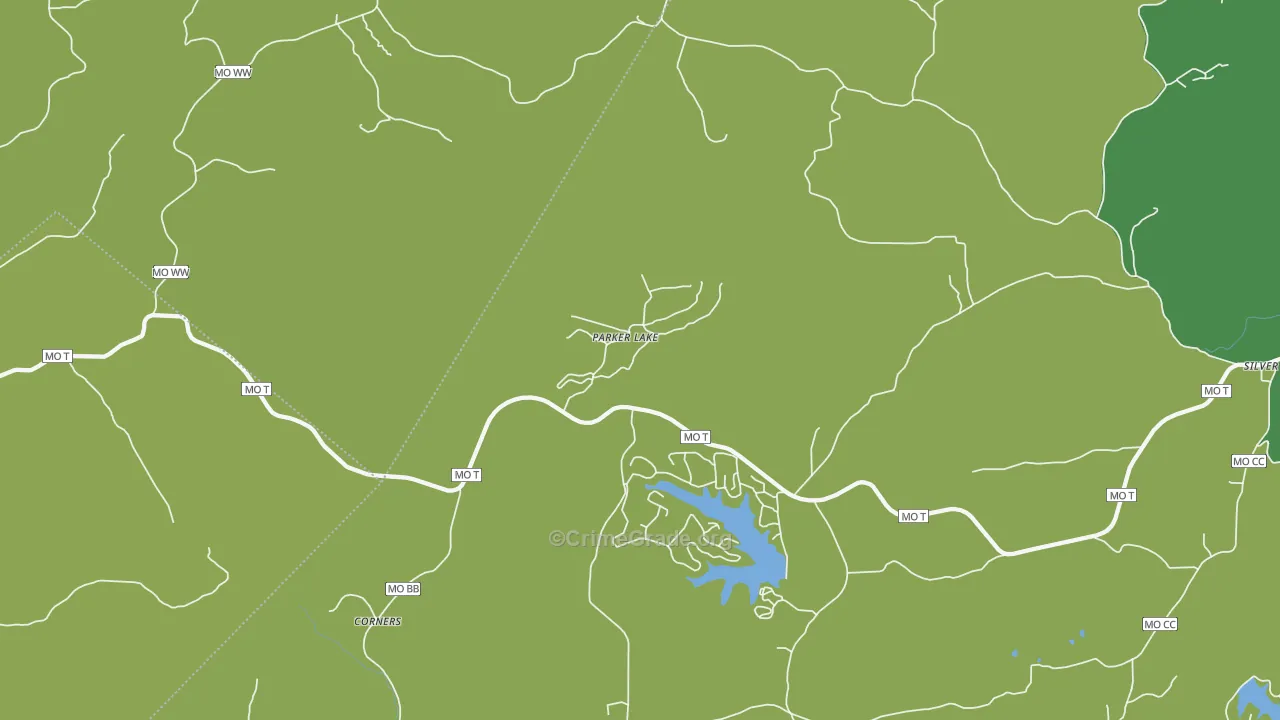 Parker Lake, MO Map of Vandalism Rates