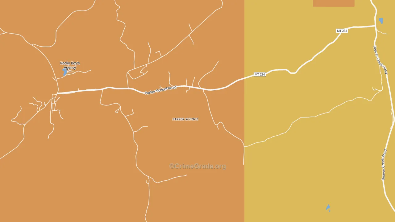 Parker School, MT Map of Vandalism Rates