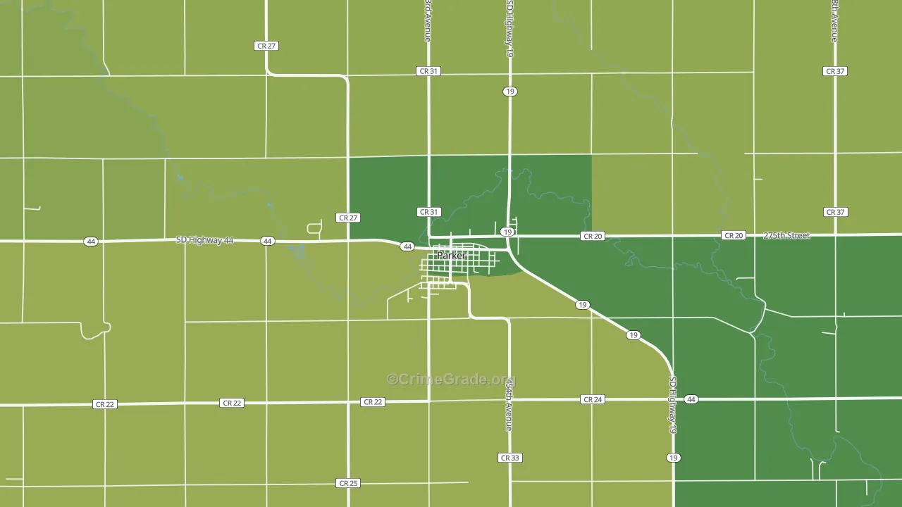 Parker, SD Map of Vandalism Rates