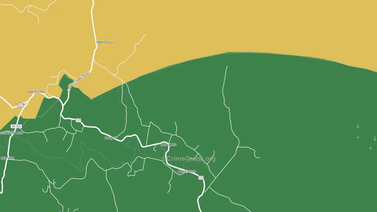 Parker, TN Map of Vandalism Rates