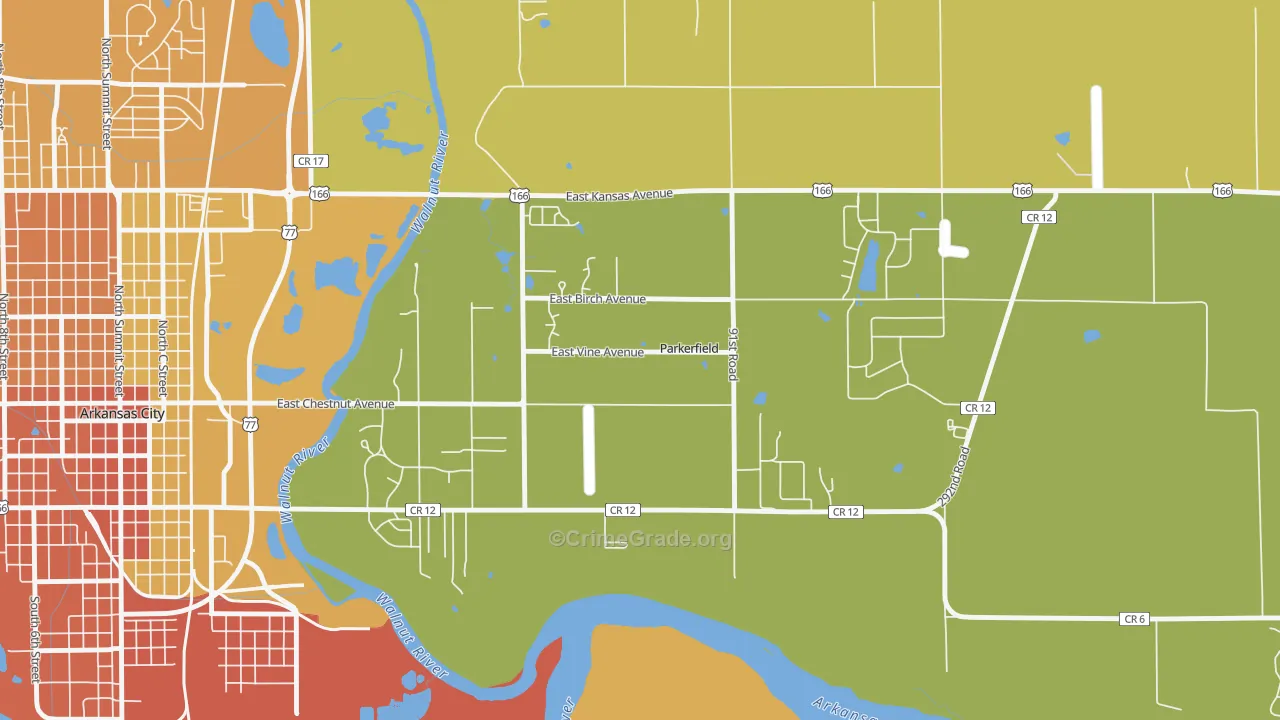 Parkerfield, KS Map of Vandalism Rates