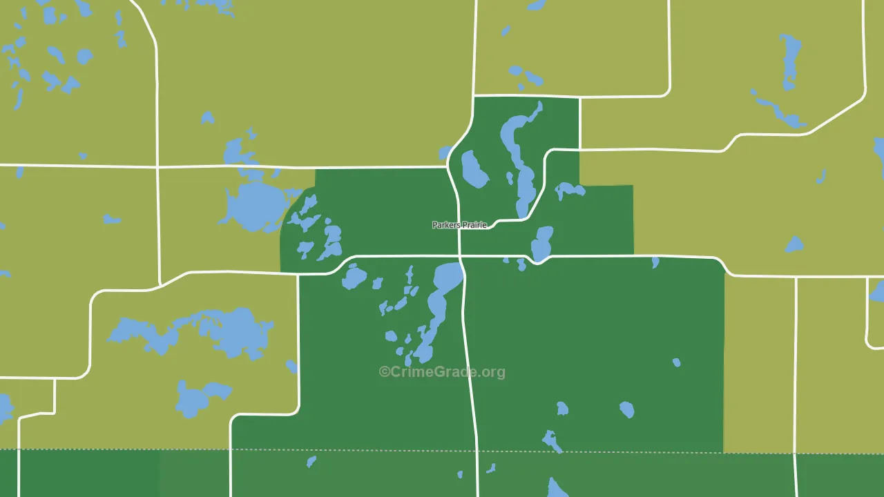 Parkers Prairie, MN Map of Vandalism Rates
