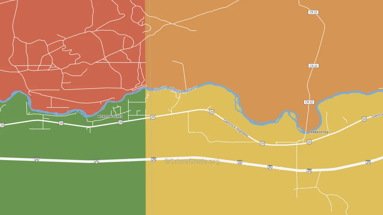 Parkerton, WY Map of Vandalism Rates
