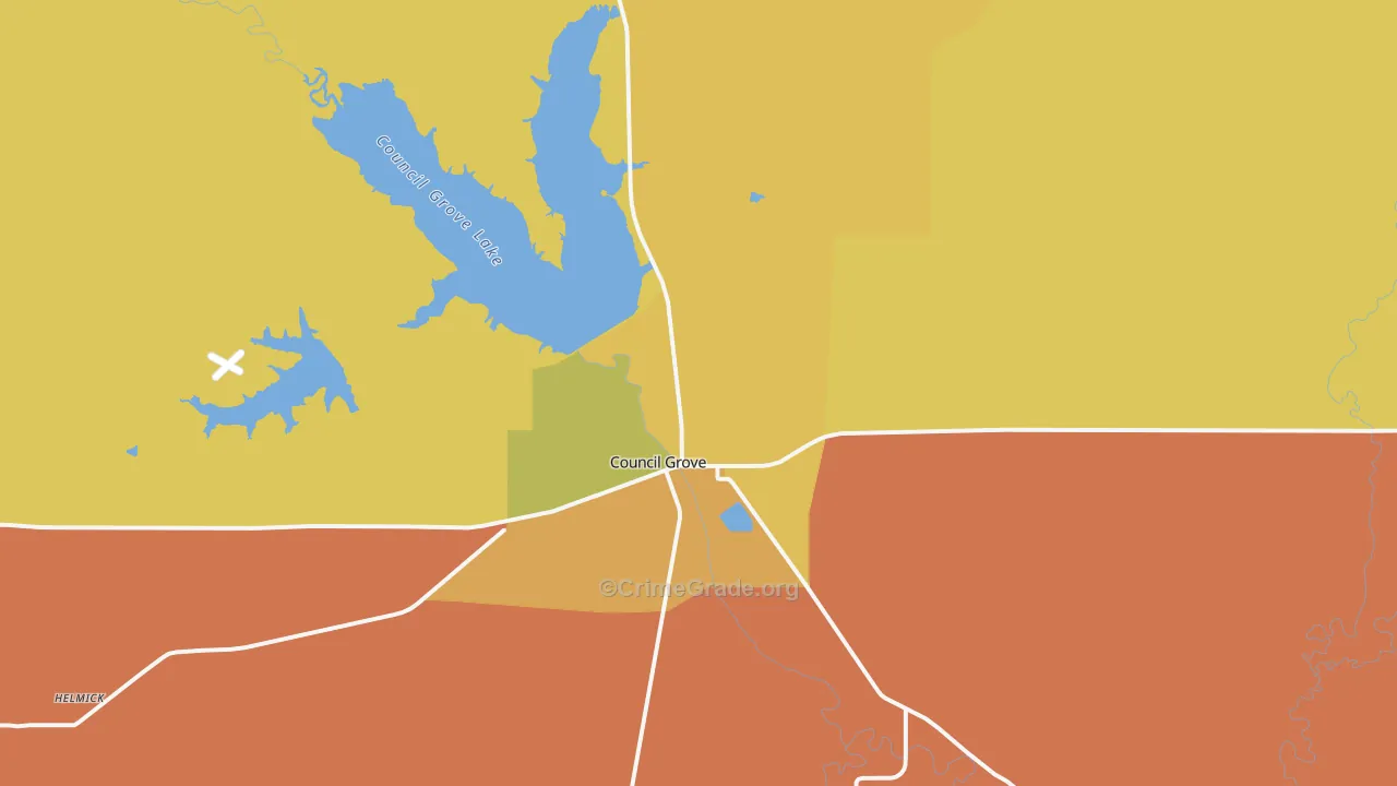 Parkerville, KS Map of Vandalism Rates