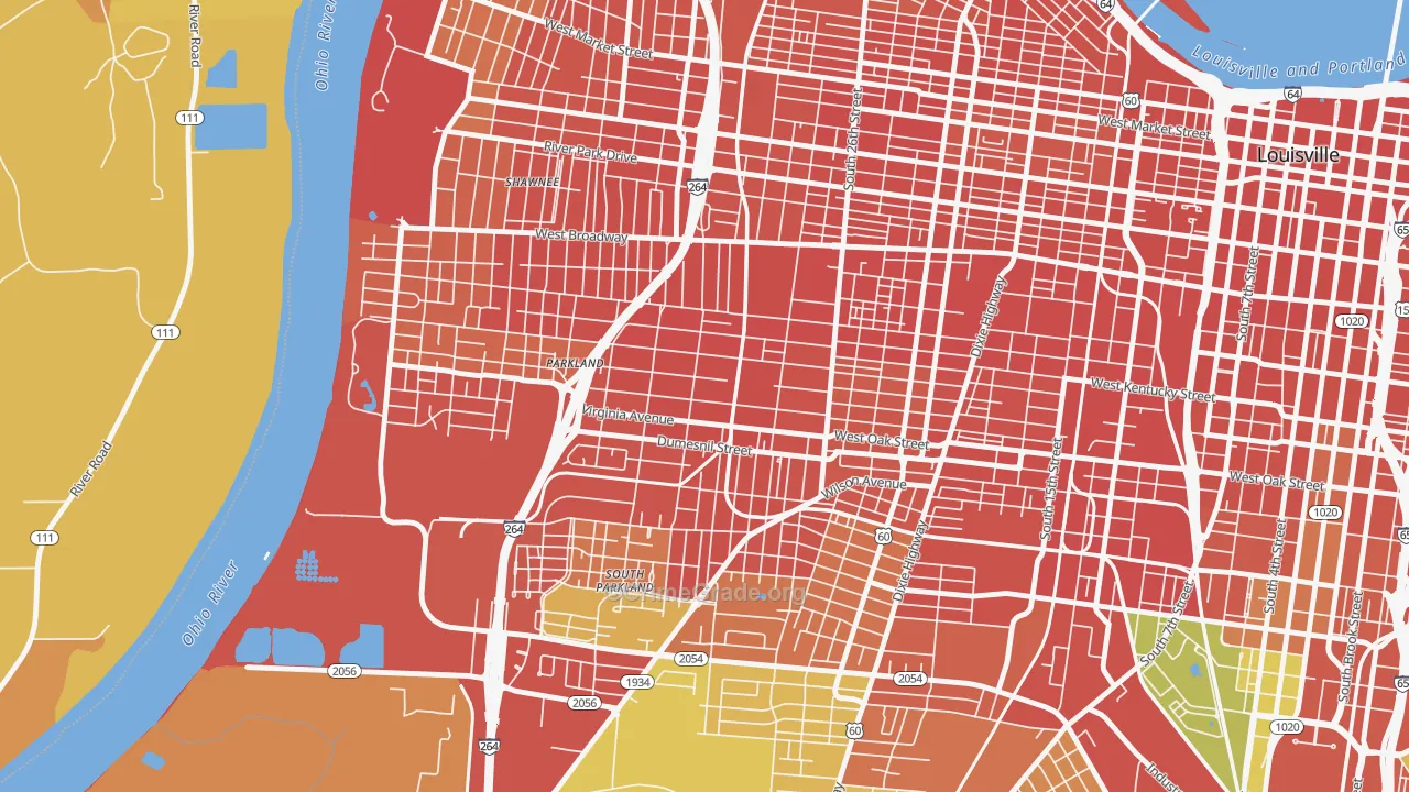 Parkland, Louisville, KY Map of Vandalism Rates