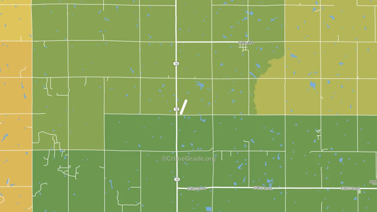 Parkland, OK Map of Vandalism Rates