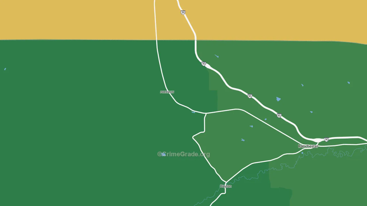 Parkman, WY Map of Vandalism Rates