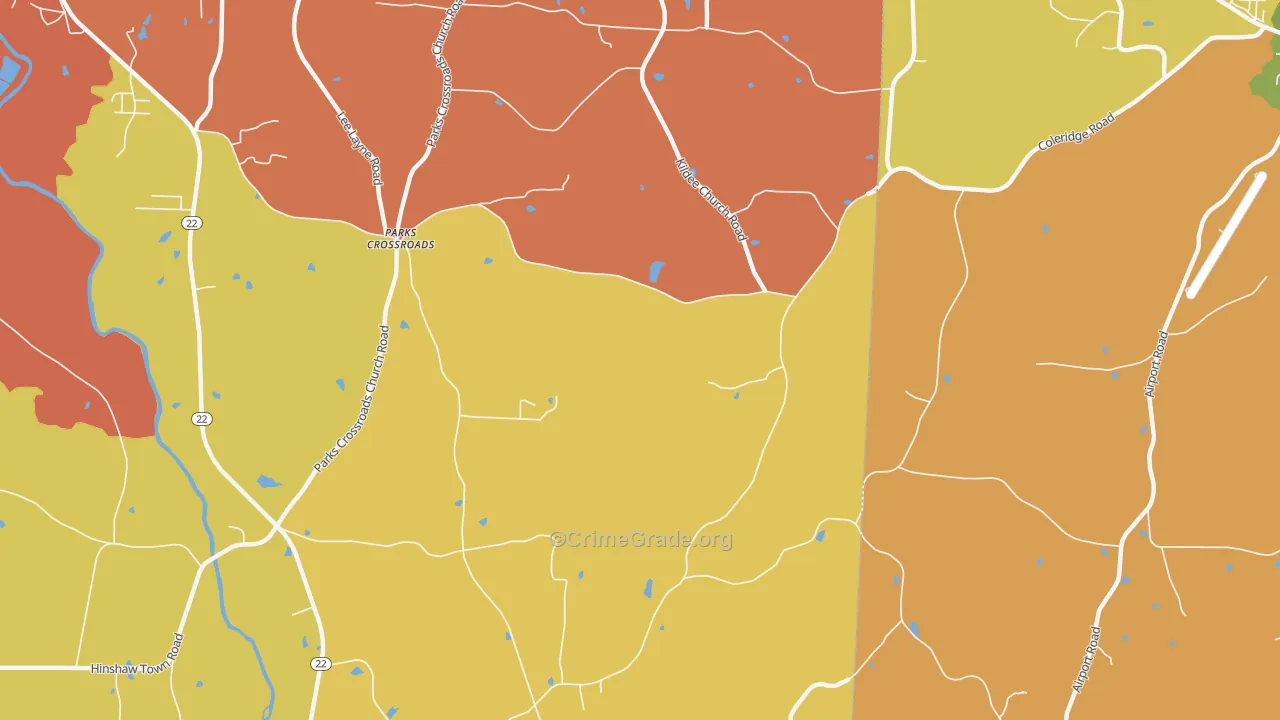 Parks Crossroads, NC Map of Vandalism Rates