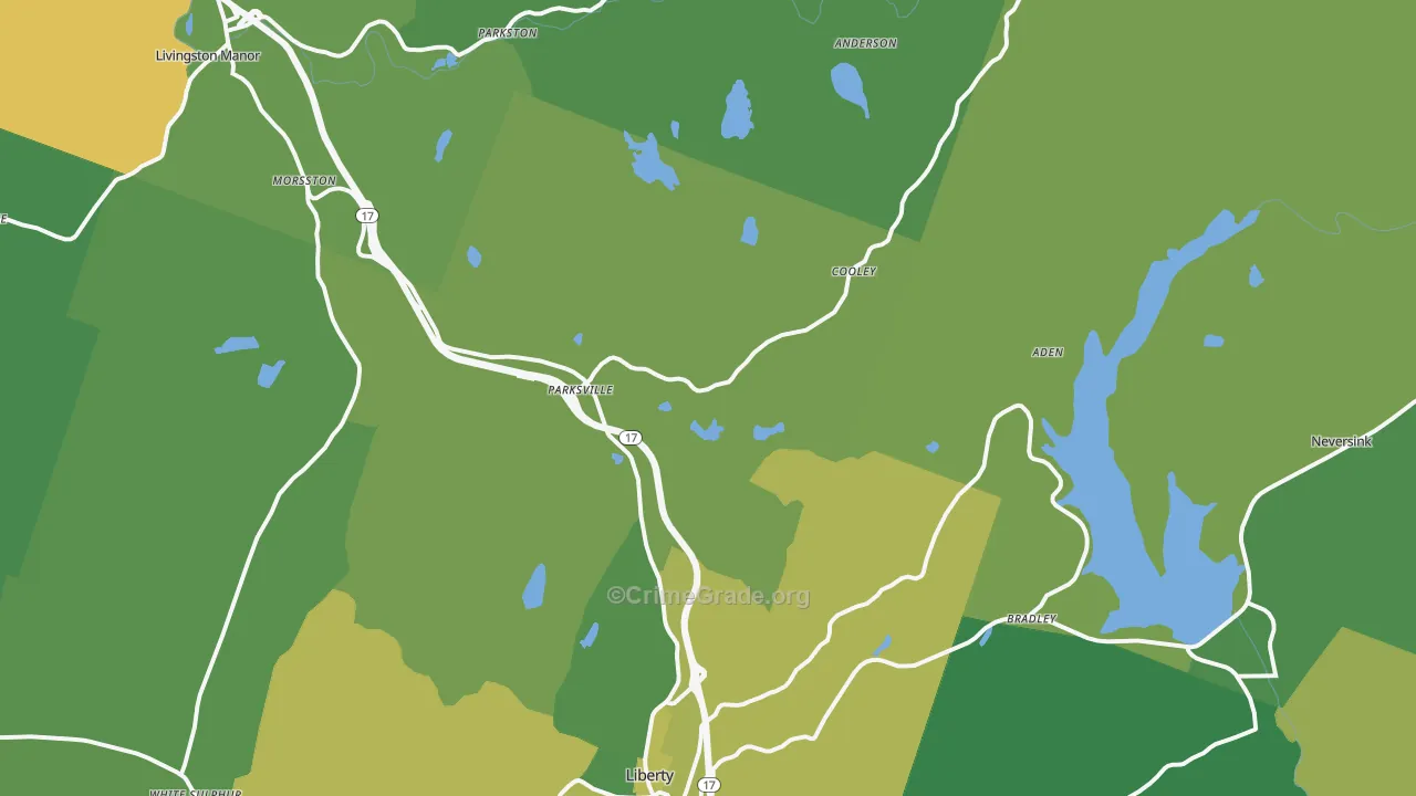 Parksville, NY Map of Vandalism Rates