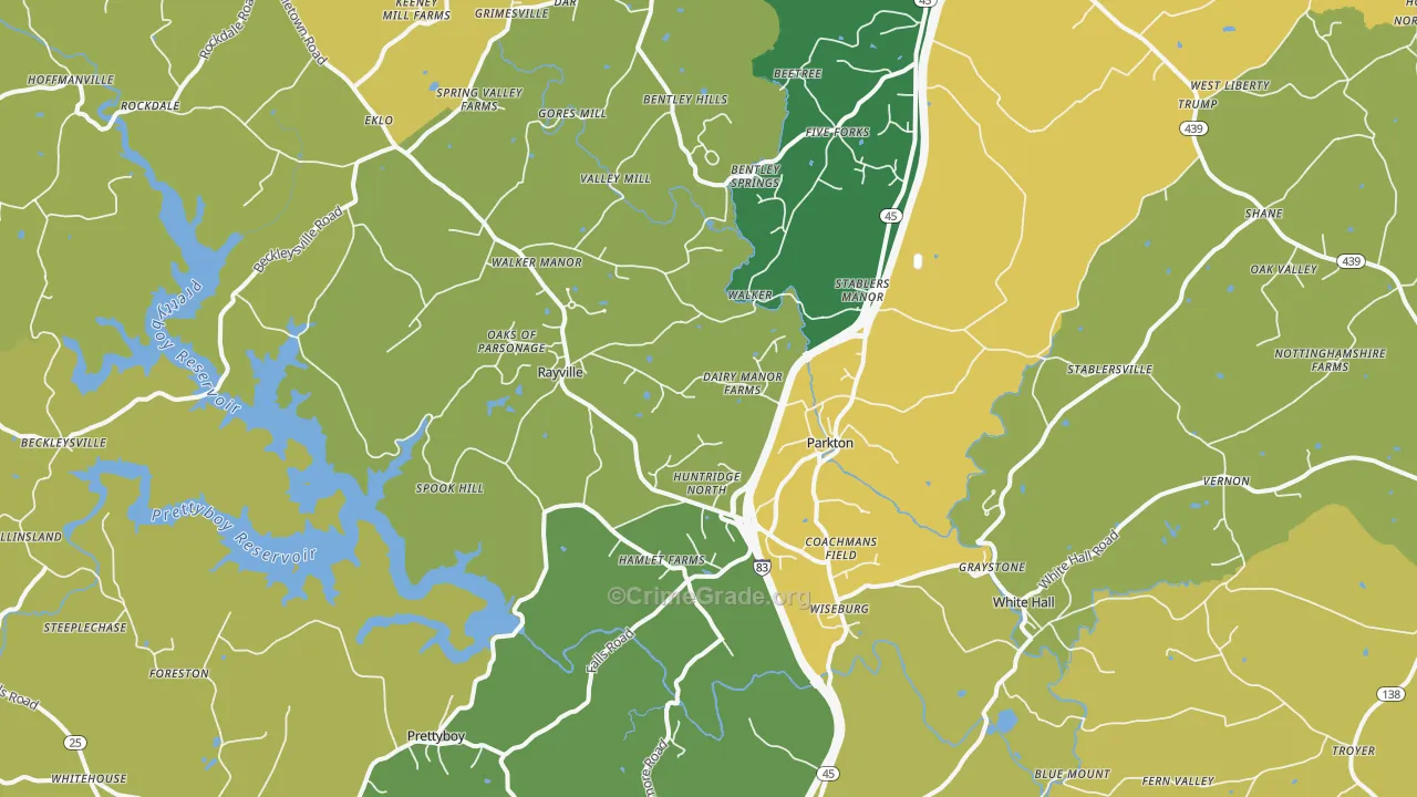 Parkton, MD Map of Vandalism Rates
