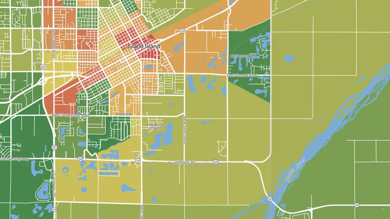 Parkview, NE Map of Vandalism Rates