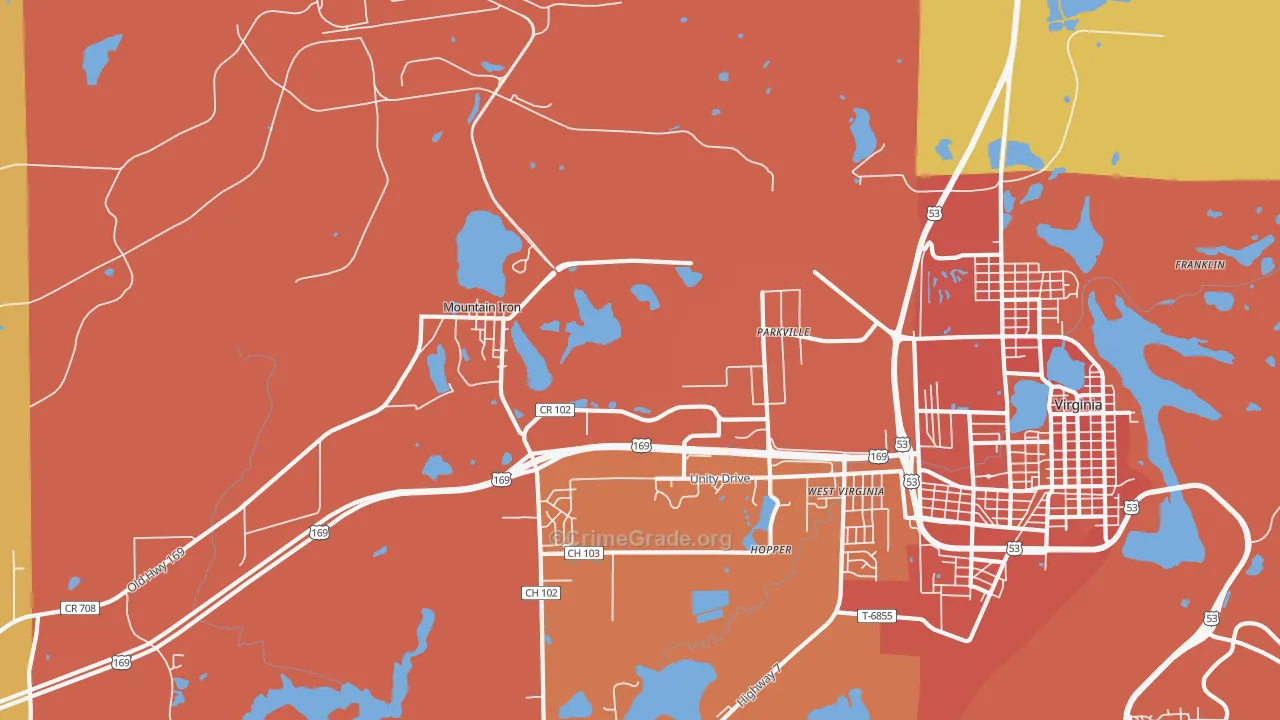 Parkville, MN Map of Vandalism Rates