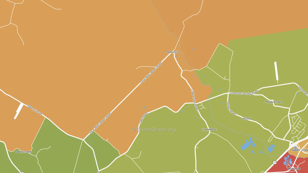 Parkville, NC Map of Vandalism Rates