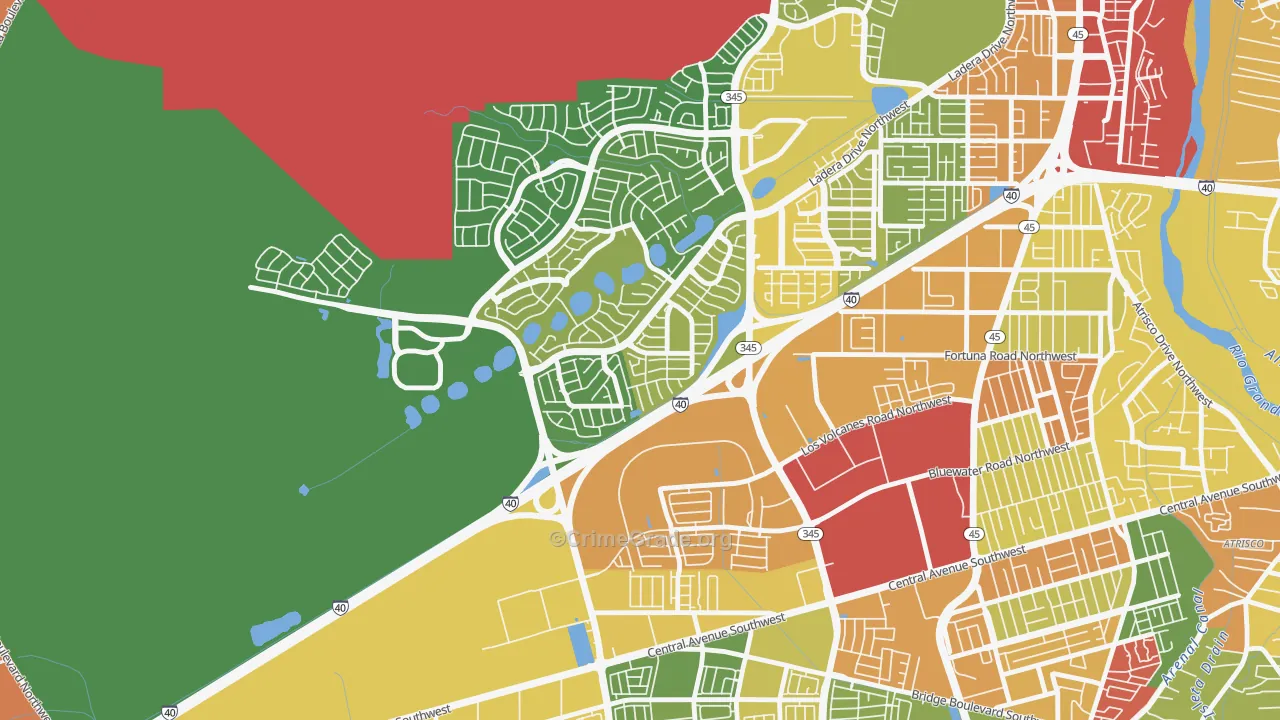 Parkway, Albuquerque, NM Map of Vandalism Rates