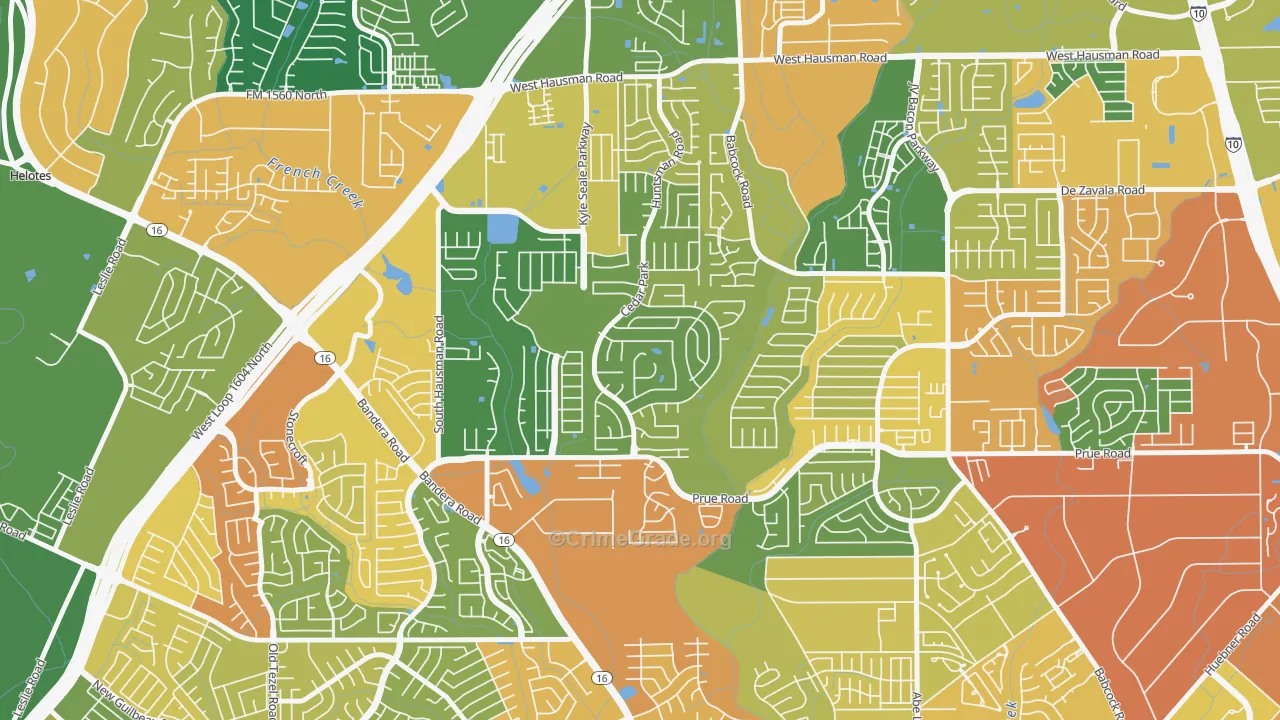 Parkwood Maintenance, San Antonio, TX Map of Vandalism Rates