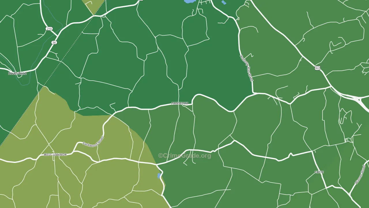 Parkwood, PA Map of Vandalism Rates