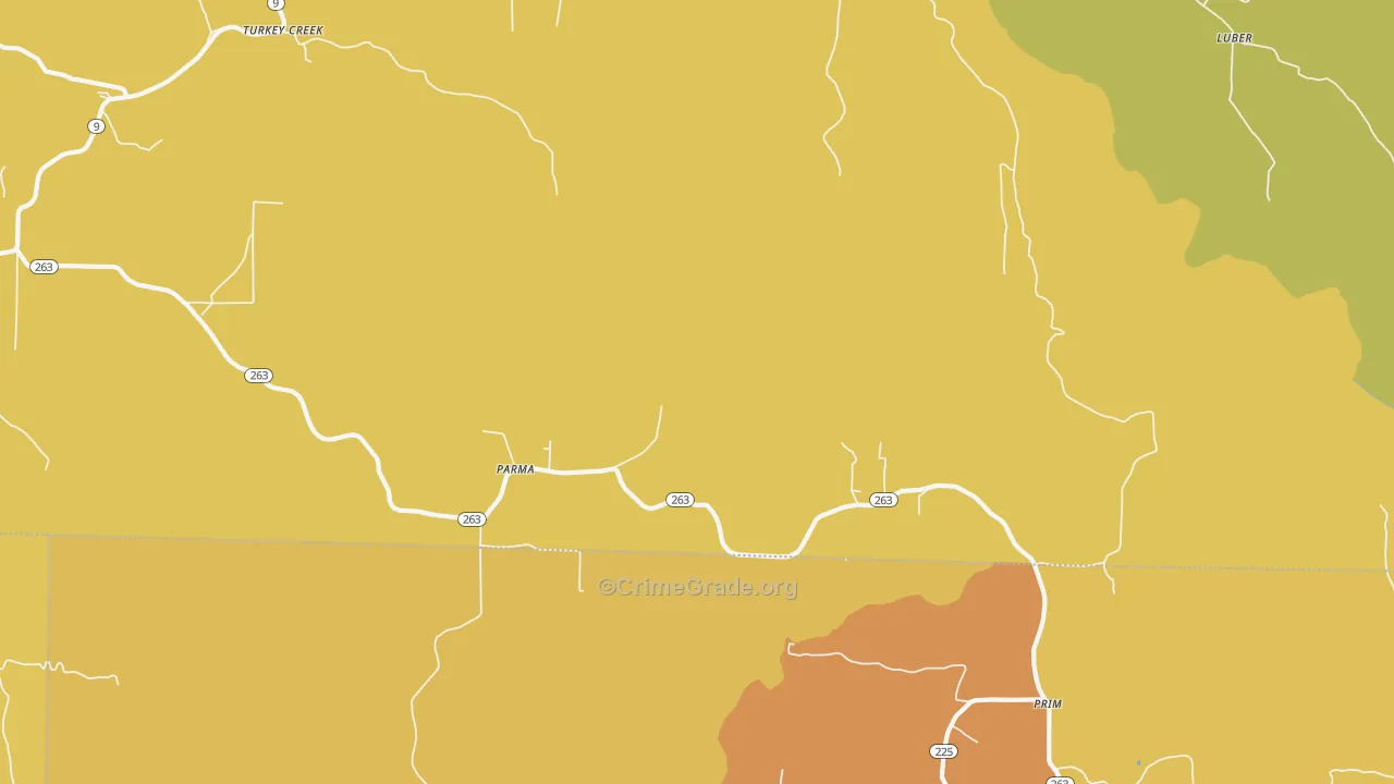 Parma, AR Map of Vandalism Rates