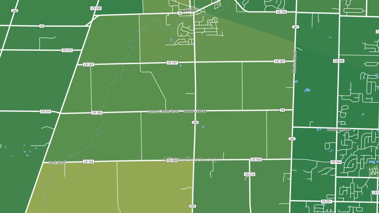 Parma Center, NY Map of Vandalism Rates