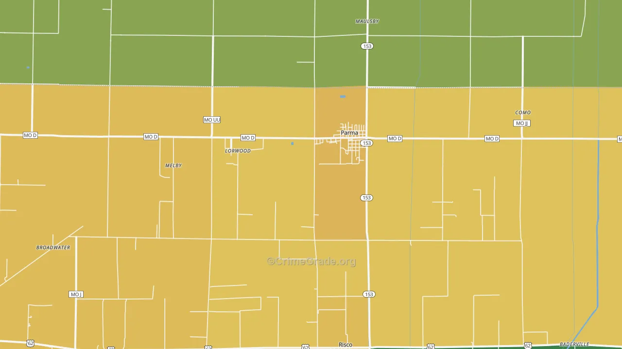 Parma, MO Map of Vandalism Rates