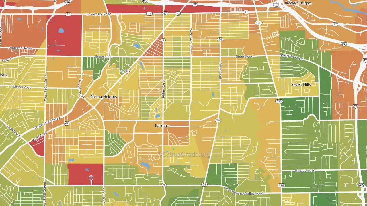 Parma, OH Map of Vandalism Rates