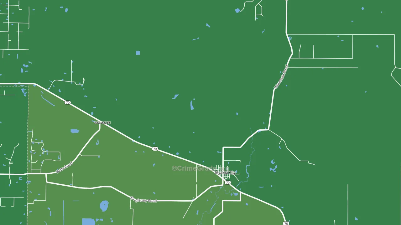 Parmalee, FL Map of Vandalism Rates