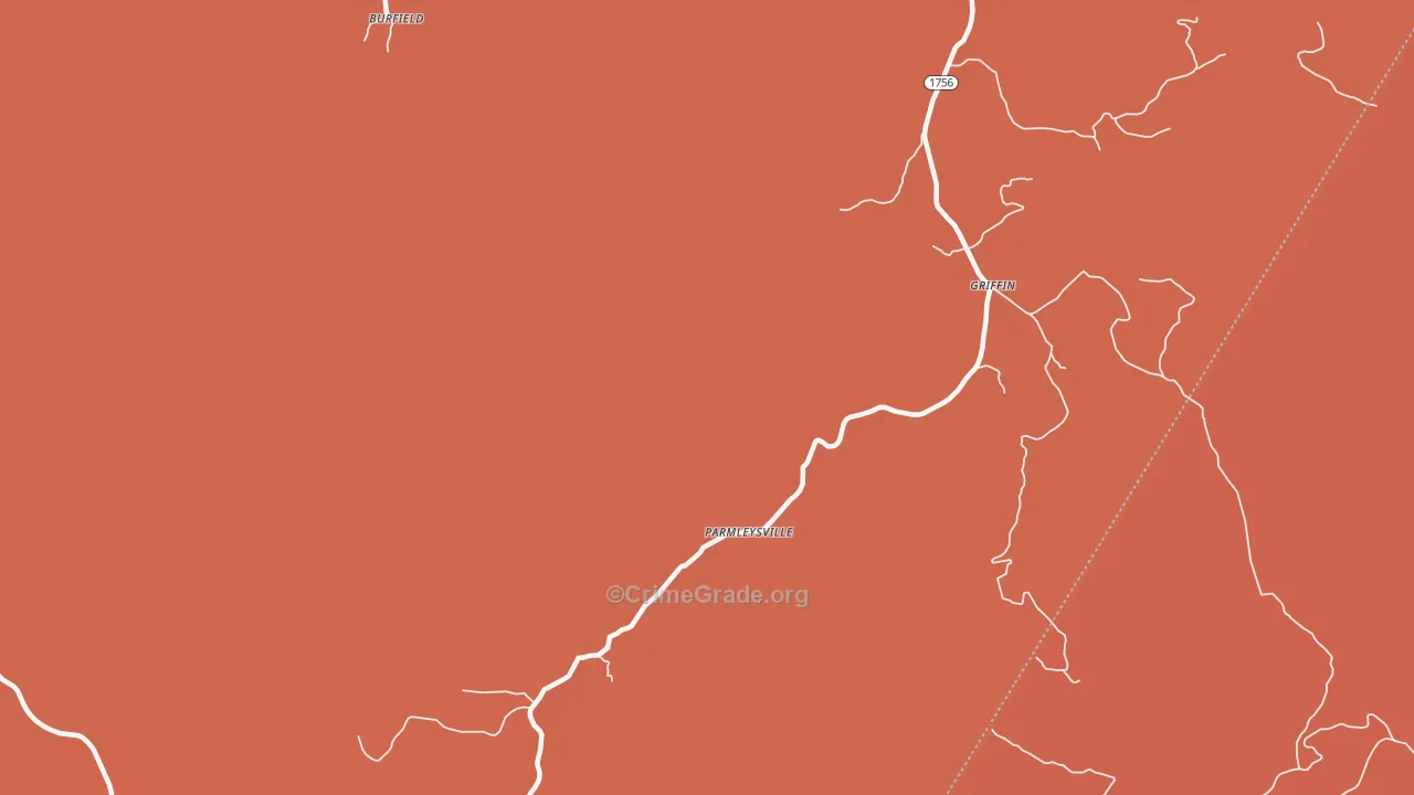 Parmleysville, KY Map of Vandalism Rates