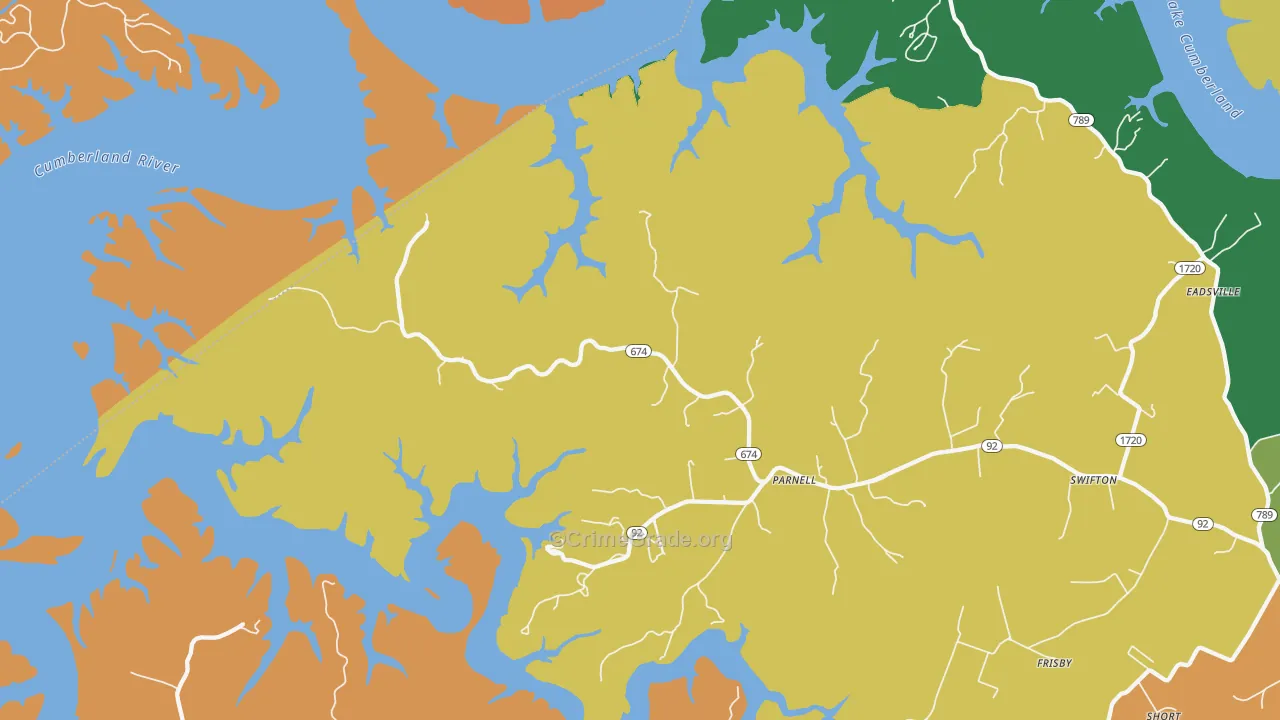 Parnell, KY Map of Vandalism Rates